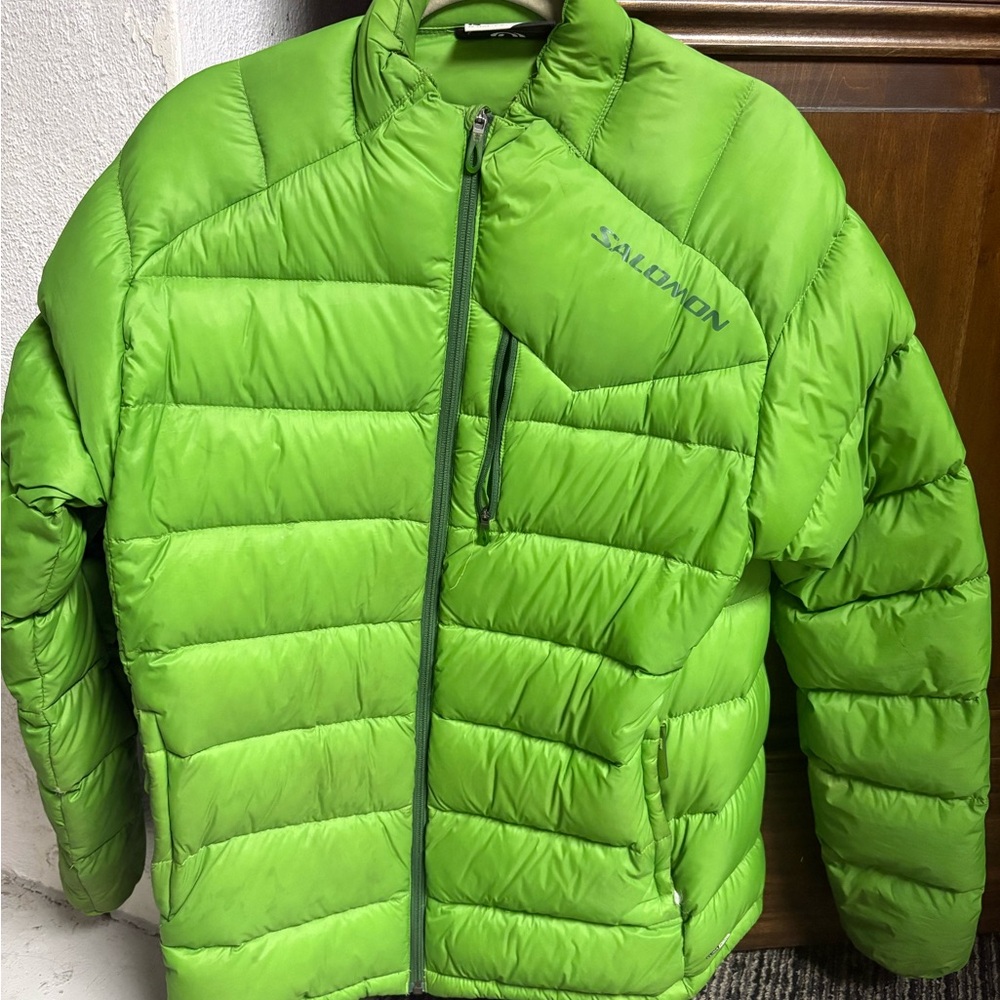 Salomon Kids Vibrant Green Puffer Coat